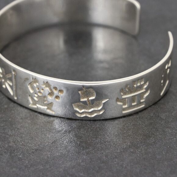 Michael Hilliar | History of Ireland Cuff | Sterling Silver 925 Bracelet | 7.5" - Picture 4 of 12